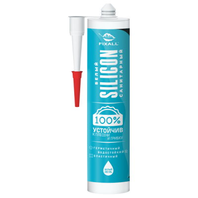 Герметик силиконовый FIXALL санитарный белый 280мл.